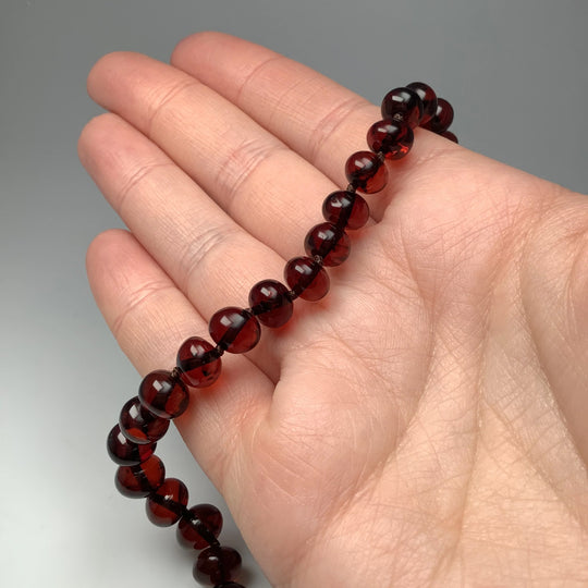 Cherry Amber Beaded Necklace - Rocks and Gems Canada