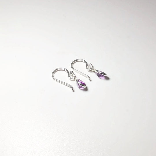 Amethyst Faceted Dangle Earrings - Rocks and Gems Canada