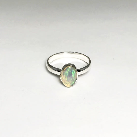 Faceted Ethiopian Fire Opal Ring - Rocks and Gems Canada