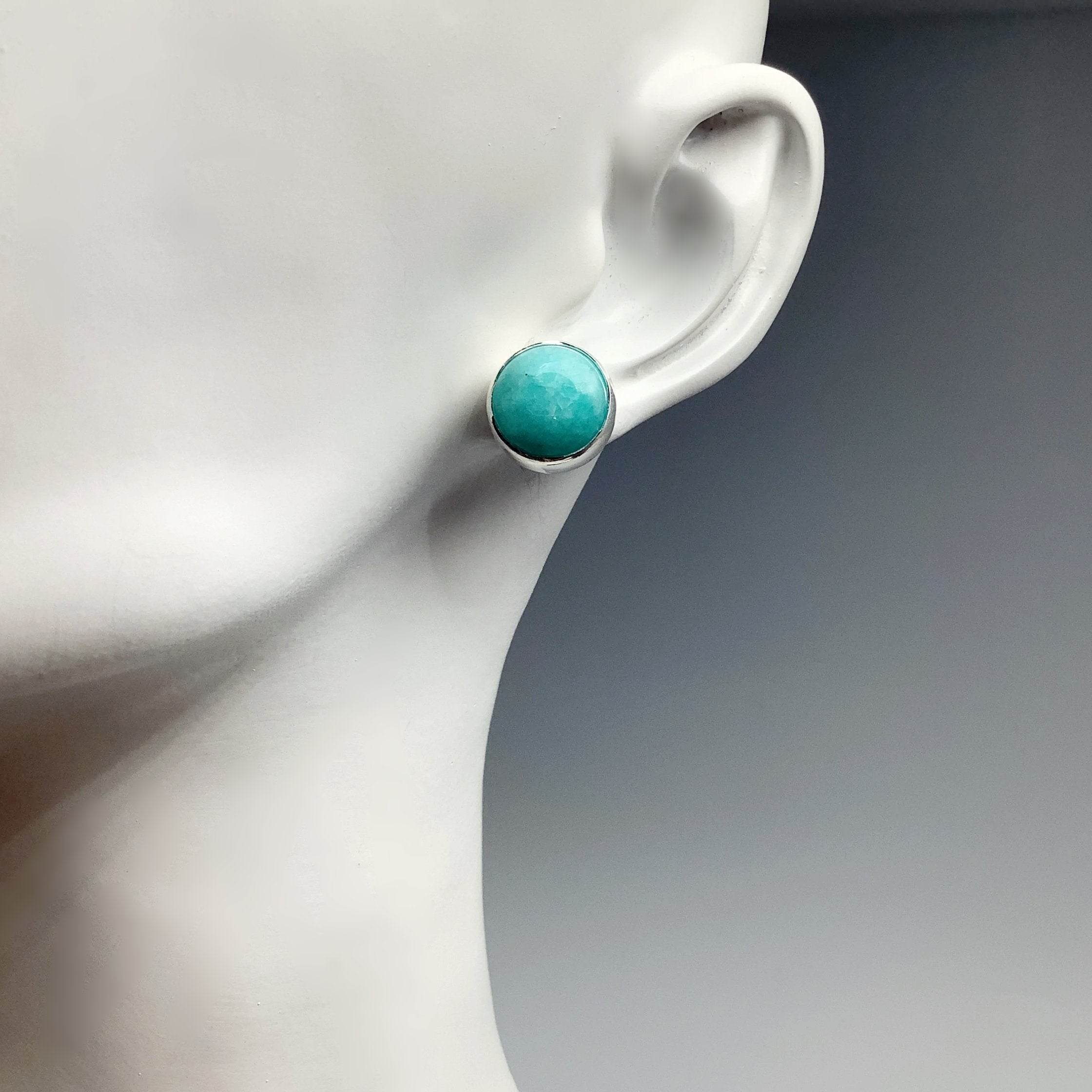 Amazonite Stud Earrings - Rocks and Gems Canada