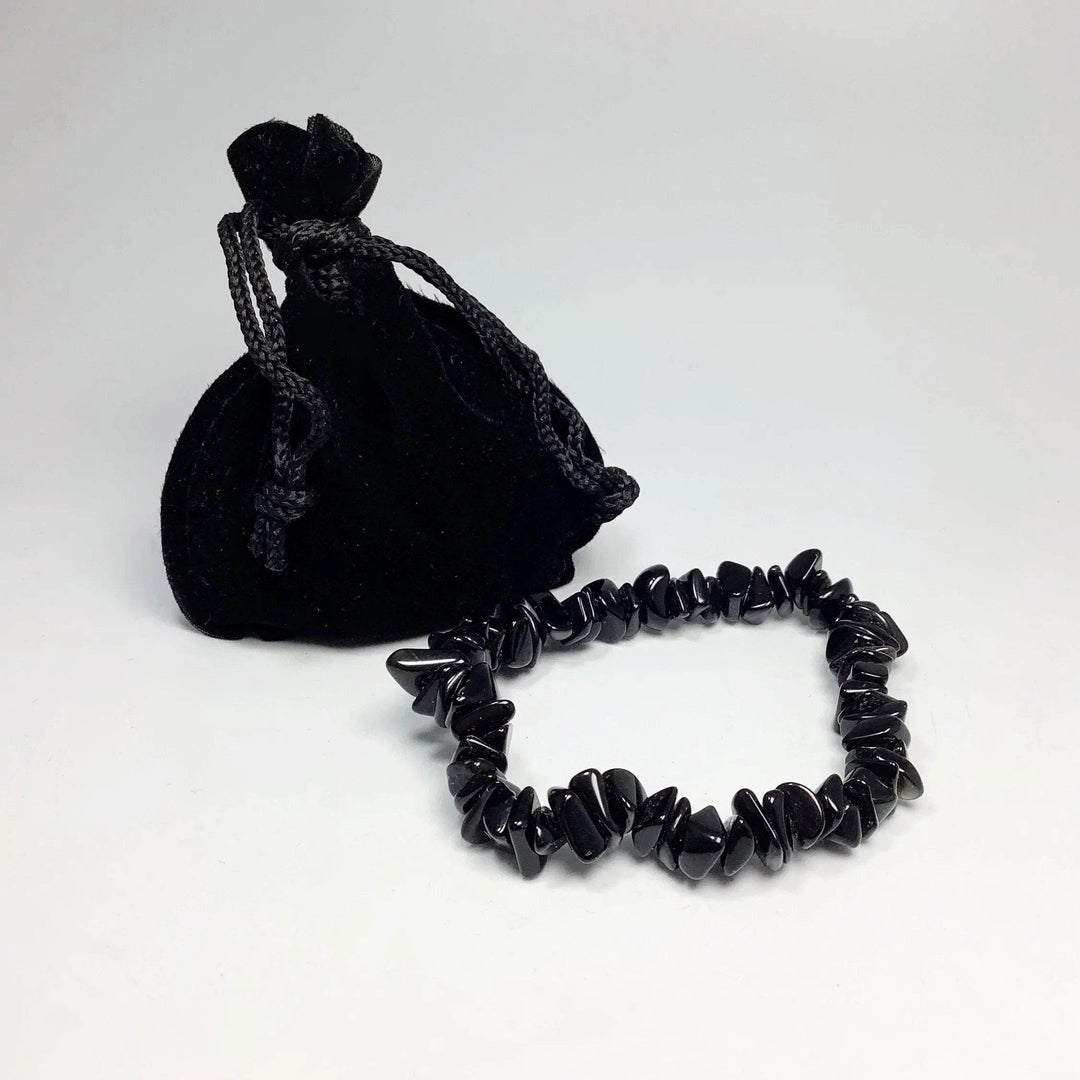 Obsidian Chip Beaded Bracelet - Rocks and Gems Canada