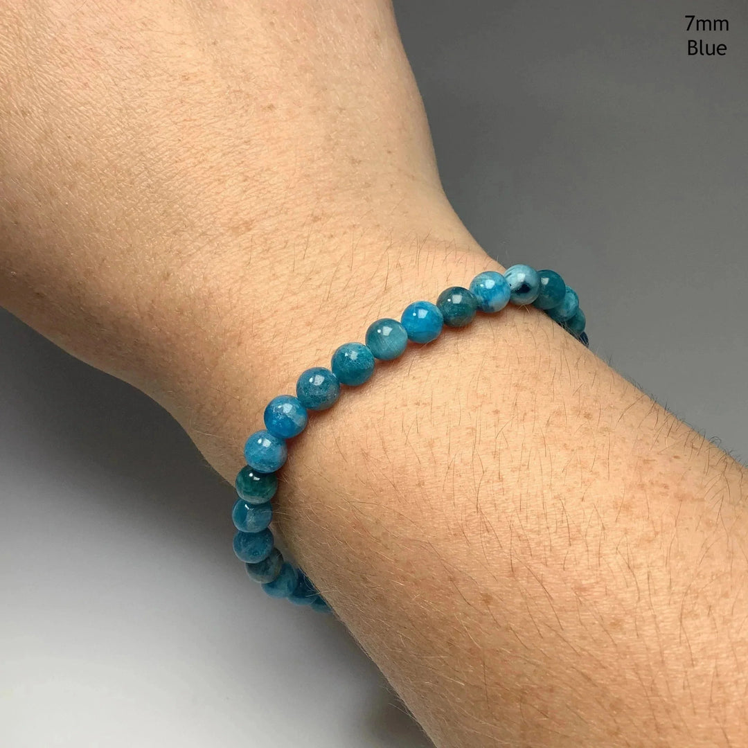 Blue Apatite Beaded Bracelet - Rocks and Gems Canada