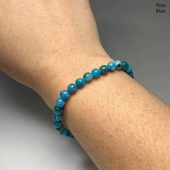 Blue Apatite Beaded Bracelet - Rocks and Gems Canada