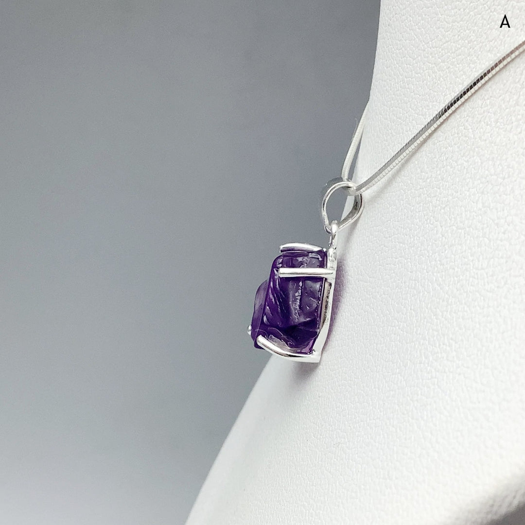 Raw Amethyst Pendant - Rocks and Gems Canada