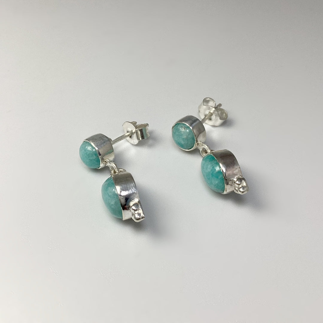 Amazonite Stud Earrings - Rocks and Gems Canada