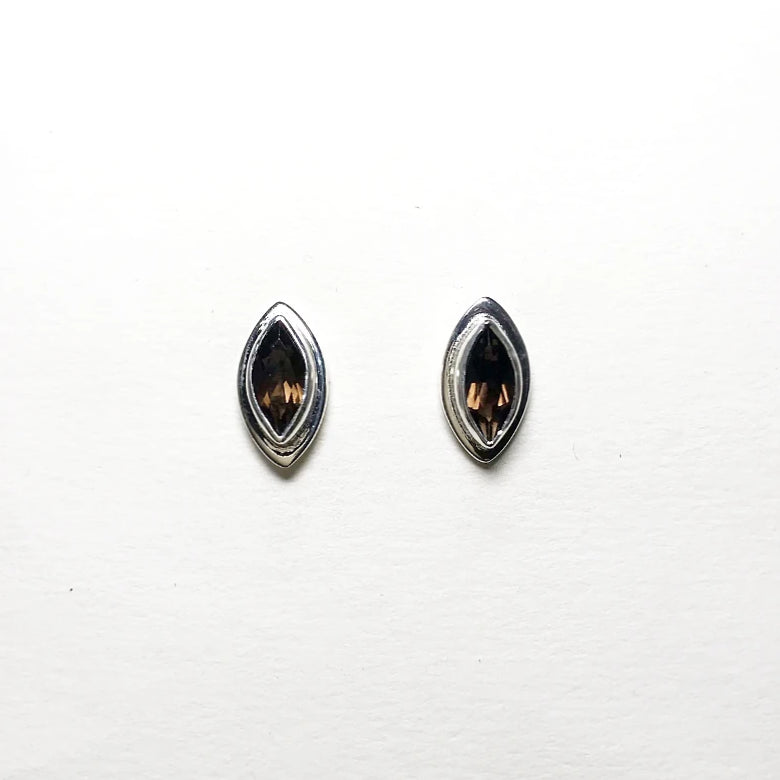 Smoky Quartz Stud Earrings - Rocks and Gems Canada