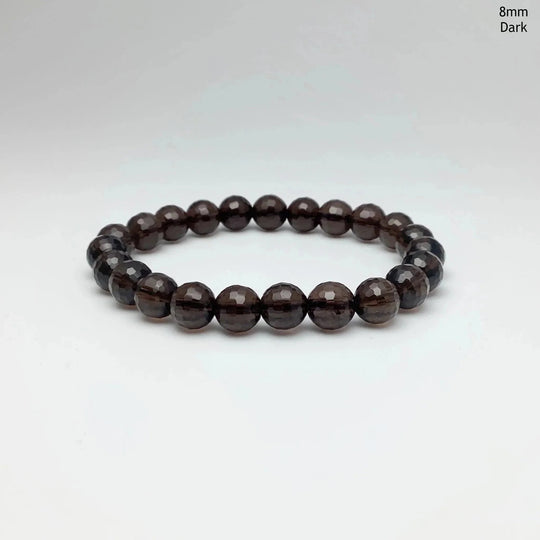 Smoky Quartz Faceted Beaded Bracelet - Rocks and Gems Canada