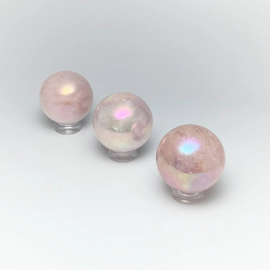 Aura Rose Quartz Sphere - Rocks and Gems Canada