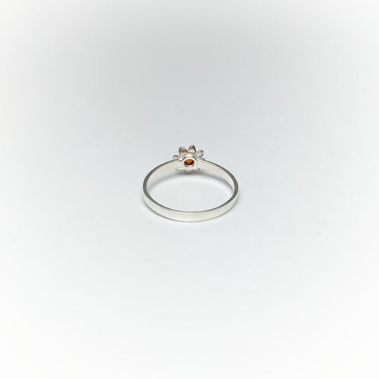 Cognac Amber Flower Ring - Rocks and Gems Canada