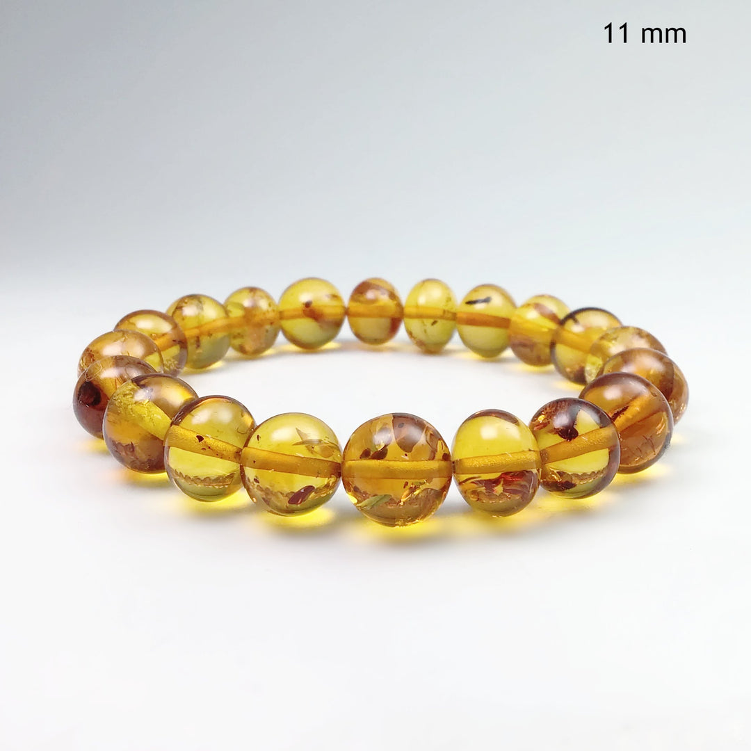Cognac Amber Beaded Bracelet - Rocks and Gems Canada