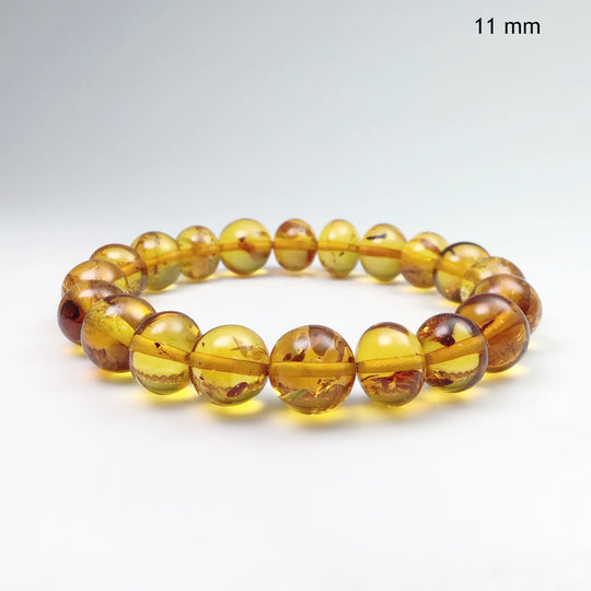 Cognac Amber Beaded Bracelet - Rocks and Gems Canada