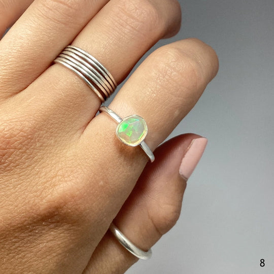 Faceted Ethiopian Fire Opal Ring - Rocks and Gems Canada