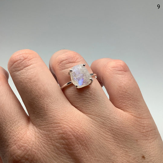 Raw Rainbow Moonstone Ring - Rocks and Gems Canada