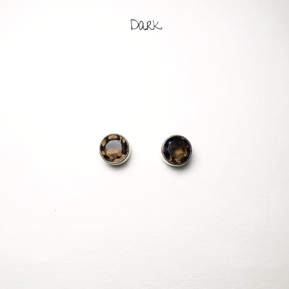 Smoky Quartz Stud Earrings - Rocks and Gems Canada