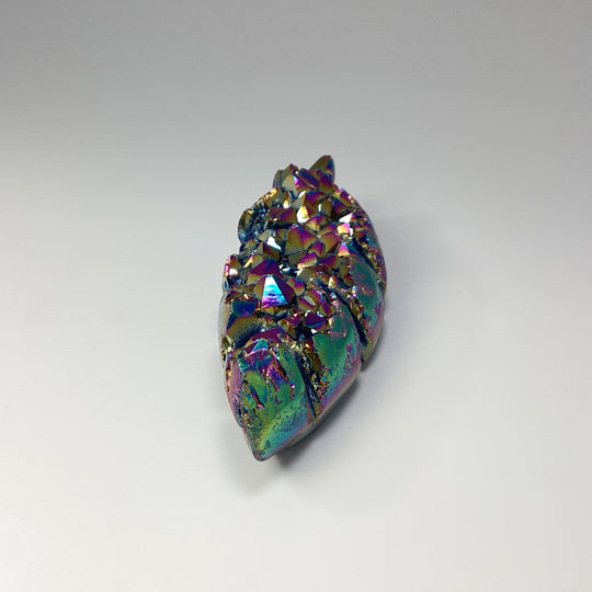 Rainbow Amethyst Druze Cluster Leaf Carving - Rocks and Gems Canada