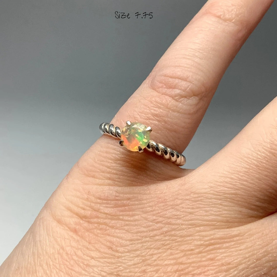 Faceted Ethiopian Fire Opal Ring - Rocks and Gems Canada