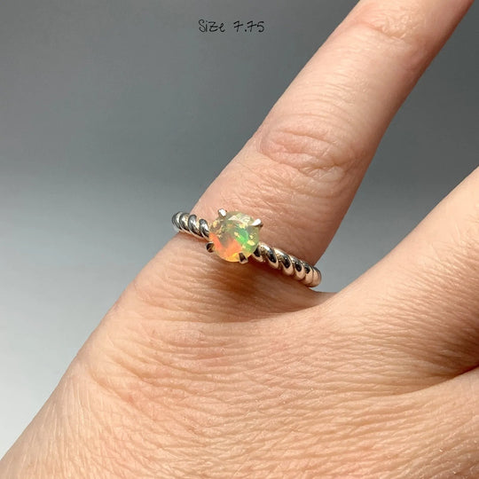 Faceted Ethiopian Fire Opal Ring - Rocks and Gems Canada
