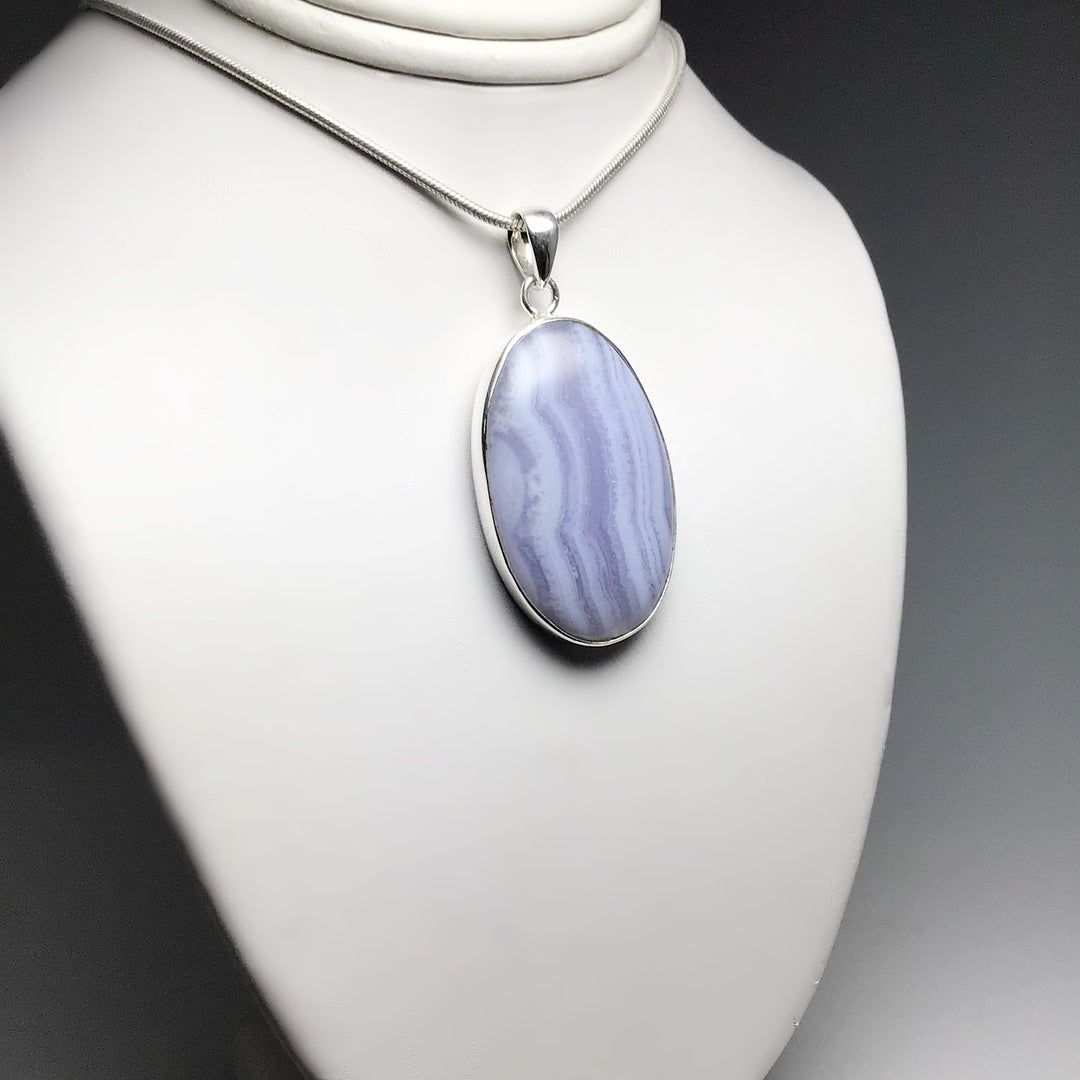 Blue Lace Agate Pendant - Rocks and Gems Canada