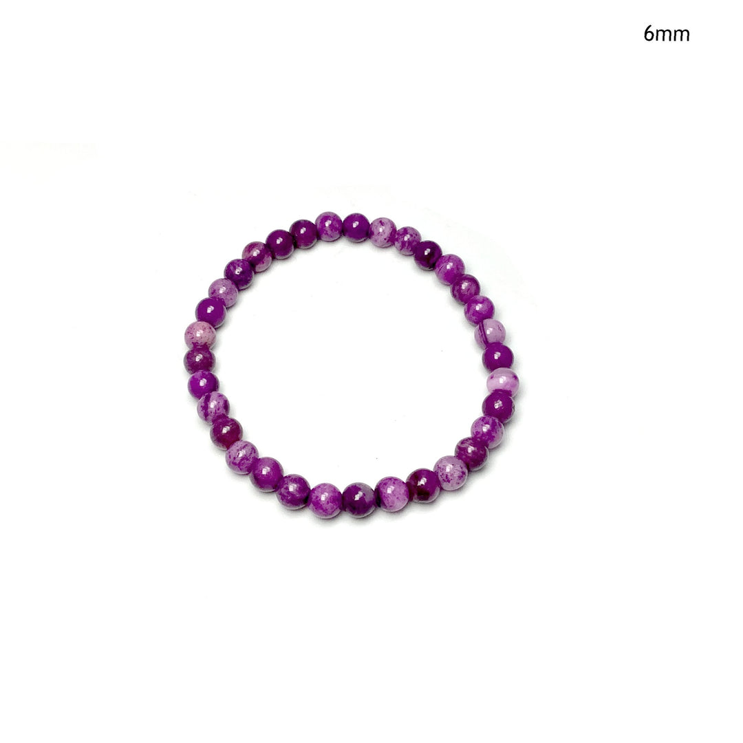 Purple Crazy Lace Agate Beaded Bracelet - Rocks and Gems Canada