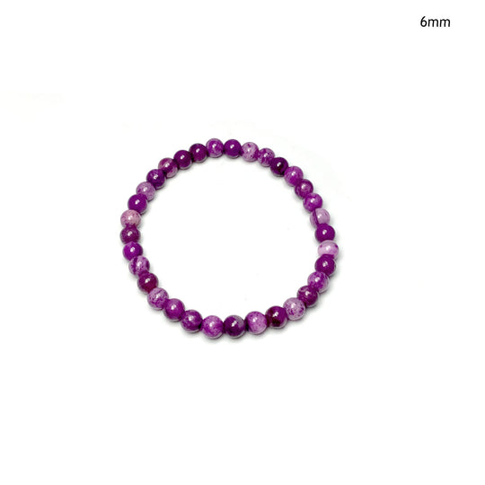 Purple Crazy Lace Agate Beaded Bracelet - Rocks and Gems Canada