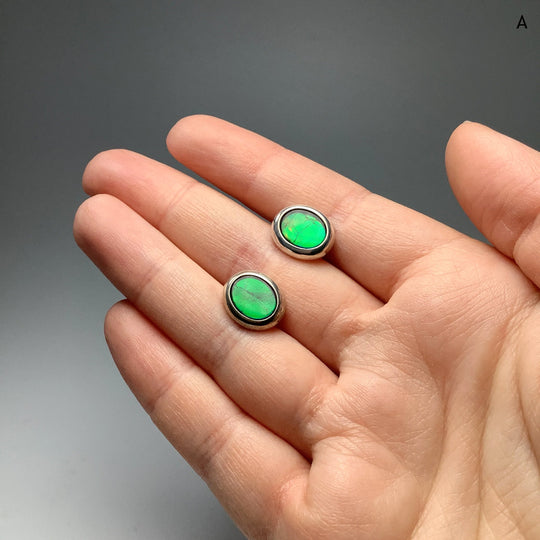 Alberta Ammolite Stud Earrings - Rocks and Gems Canada