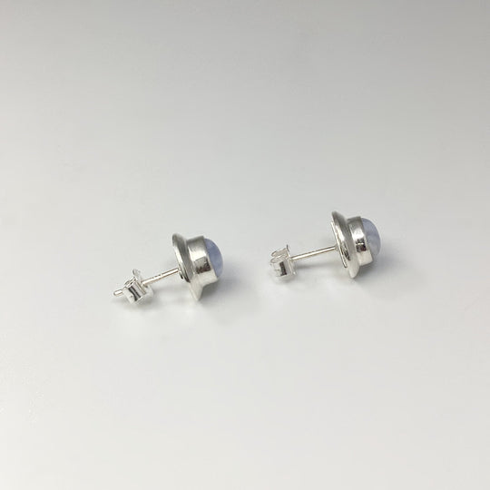 Blue Lace Agate Stud Earrings - Rocks and Gems Canada