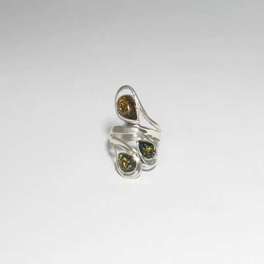 Green Amber Ring - Rocks and Gems Canada