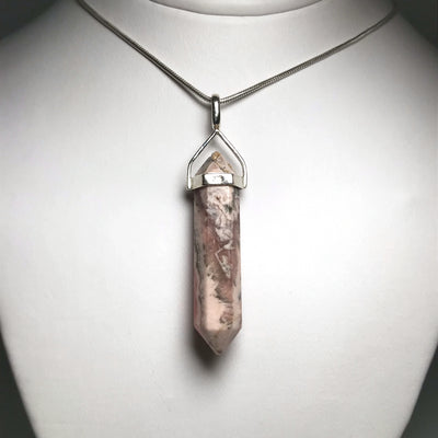 Rhodocrosite Double Terminated Point Pendant