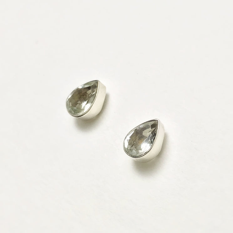 Green Amethyst Stud Earrings