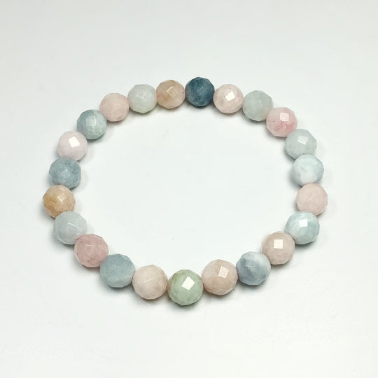 Morganite Faceted Beaded Bracelet - Rocks and Gems Canada
