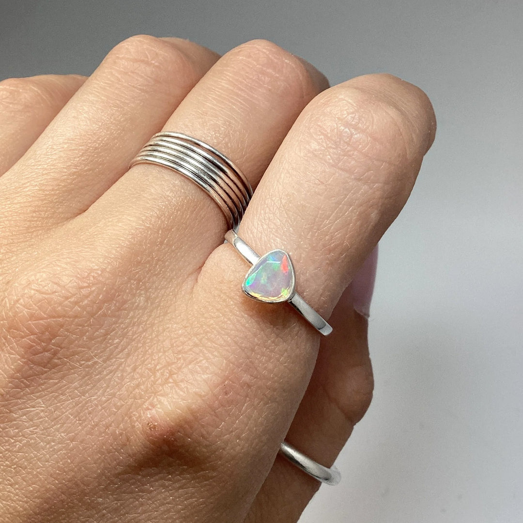 Faceted Ethiopian Fire Opal Ring - Rocks and Gems Canada
