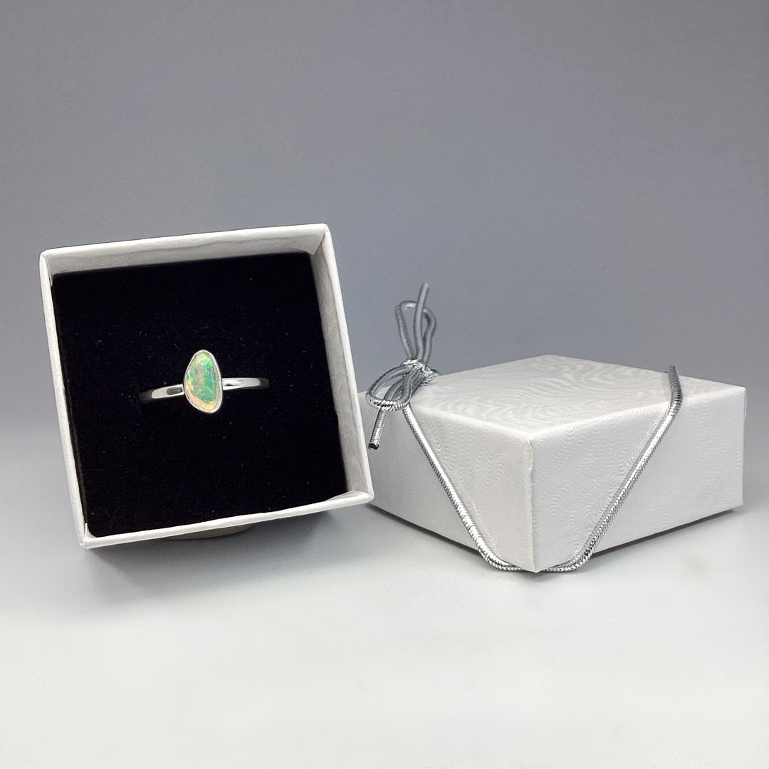 Faceted Ethiopian Fire Opal Ring - Rocks and Gems Canada