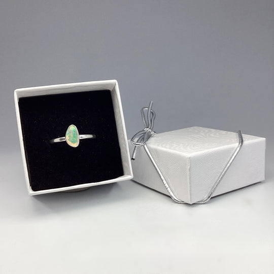 Faceted Ethiopian Fire Opal Ring - Rocks and Gems Canada