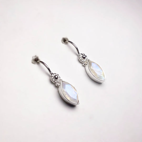Rainbow Moonstone Dangle Earrings - Rocks and Gems Canada