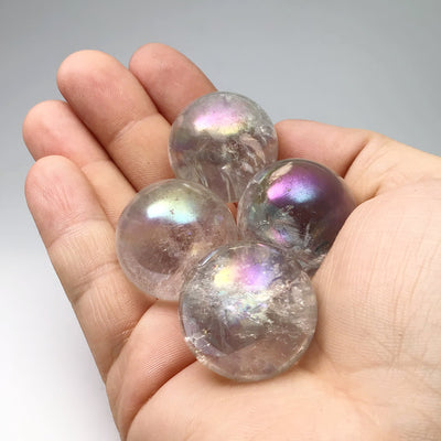 Opalescent Aura Quartz Sphere at $55 Each