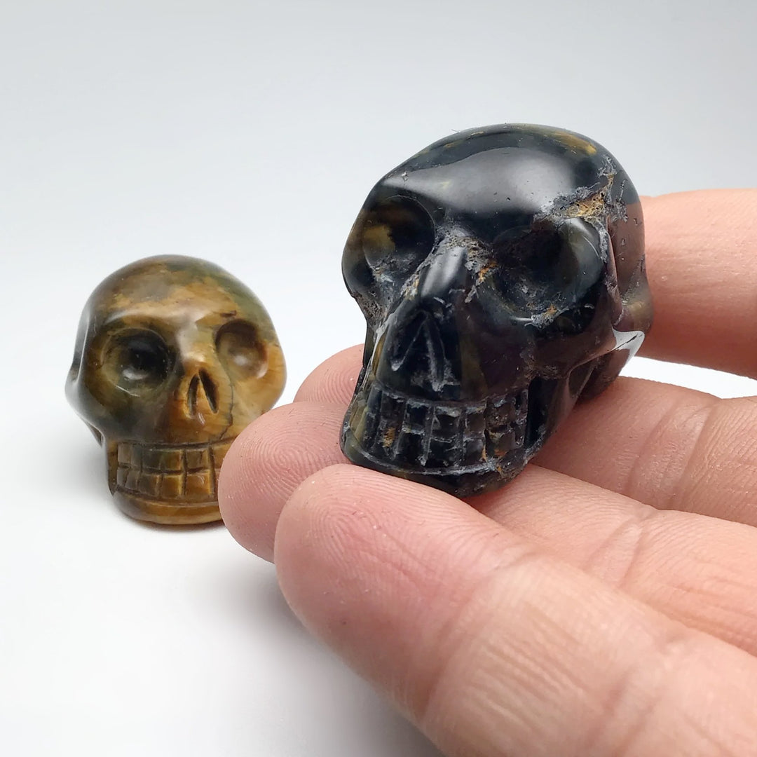 Carved Tiger Eye Skull - Rocks and Gems Canada