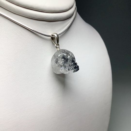 Tourmalated Quartz Skull Pendant - Rocks and Gems Canada