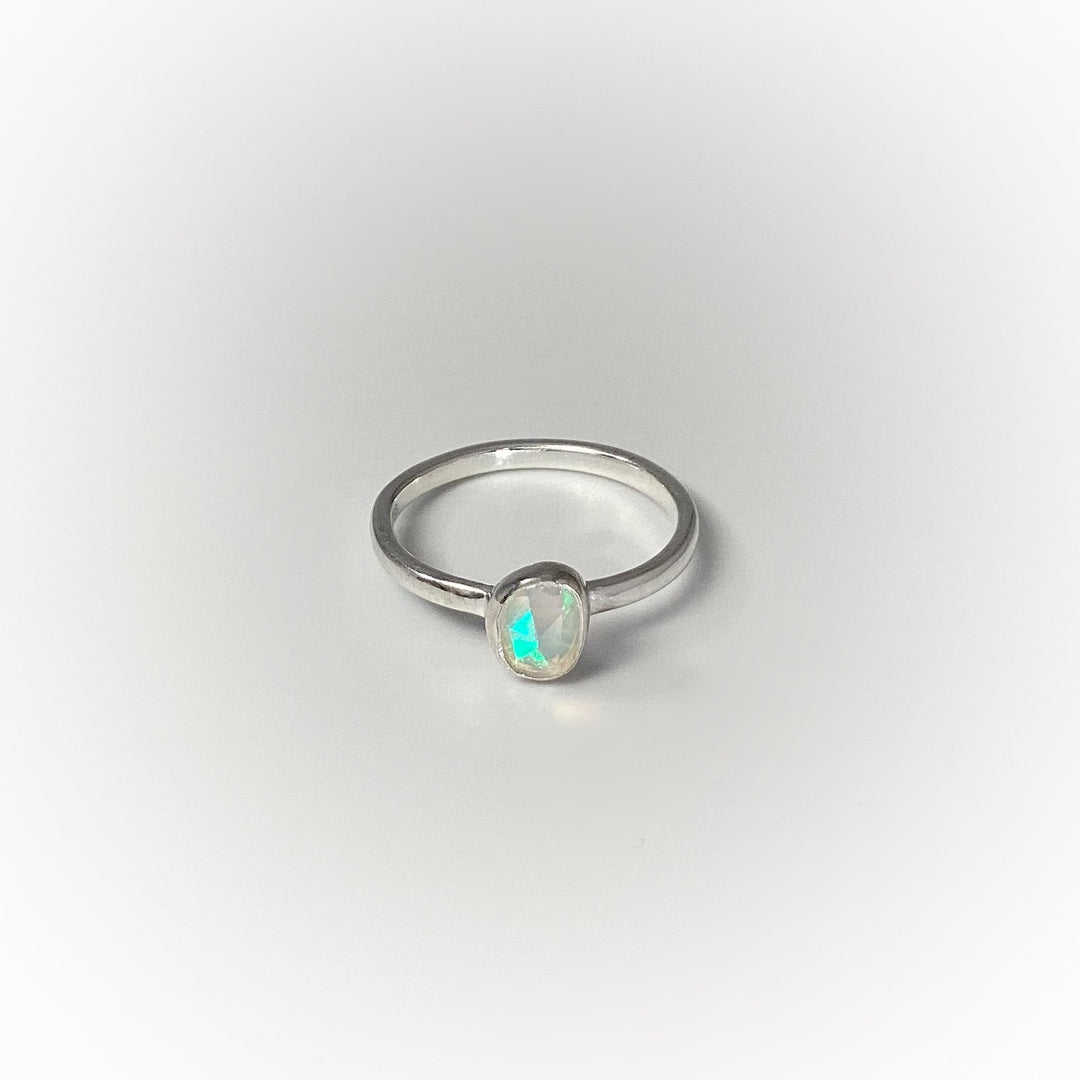 Faceted Ethiopian Fire Opal Ring - Rocks and Gems Canada