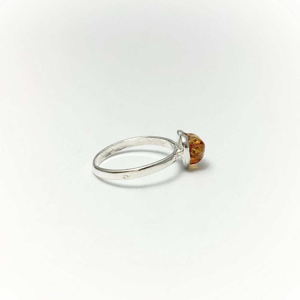 Cognac Amber Heart Ring - Small Sizes - Rocks and Gems Canada