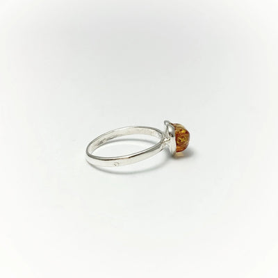 Cognac Amber Heart Ring - Small Sizes