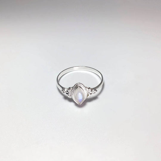 Rainbow Moonstone Ring - Rocks and Gems Canada