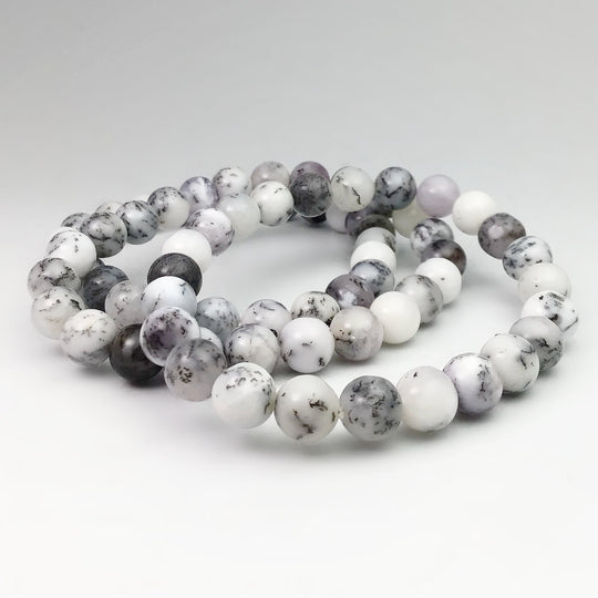 Dendritic Opal Beaded Bracelet - 8mm - High Quality - Rocks and Gems Canada