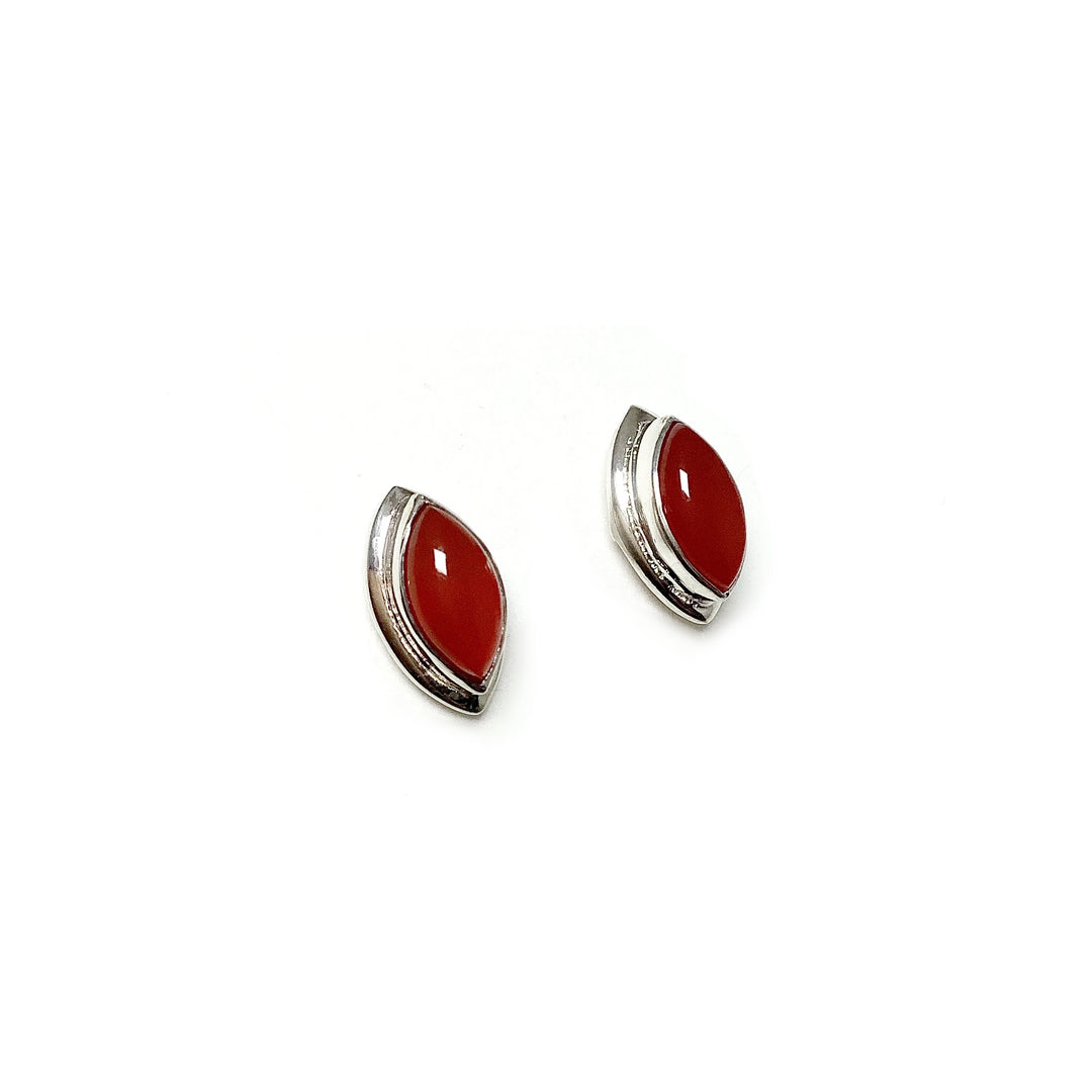 Carnelian Agate Stud Earrings - Rocks and Gems Canada