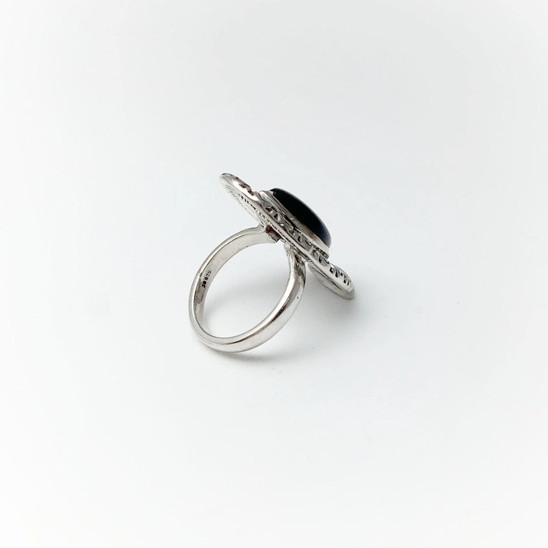 Black Onyx Bohemian Style Ring - Rocks and Gems Canada