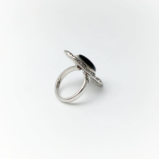 Black Onyx Bohemian Style Ring - Rocks and Gems Canada