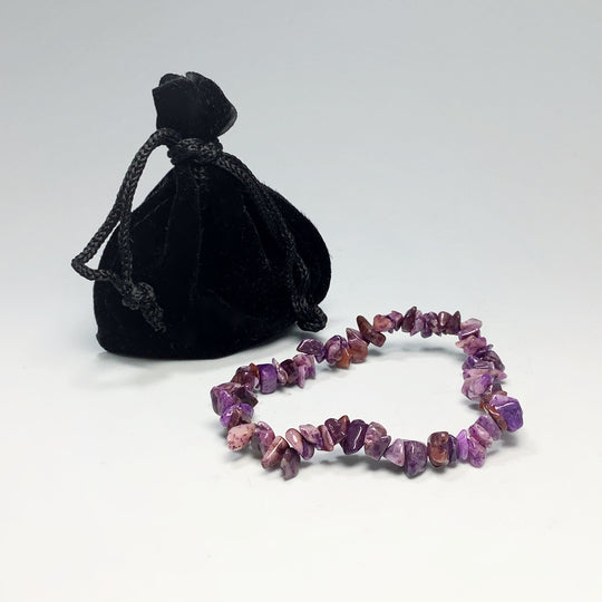 Purple Crazy Lace Agate Chip Beaded Bracelet - Rocks and Gems Canada