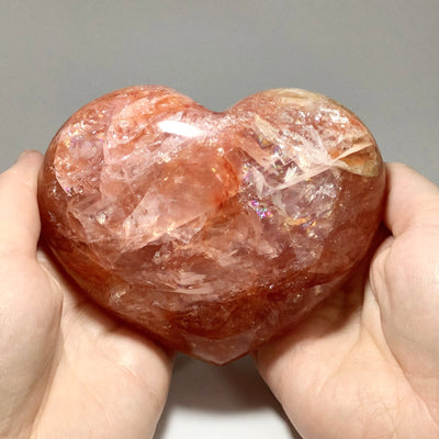 Red Hematoid Quartz XL Heart