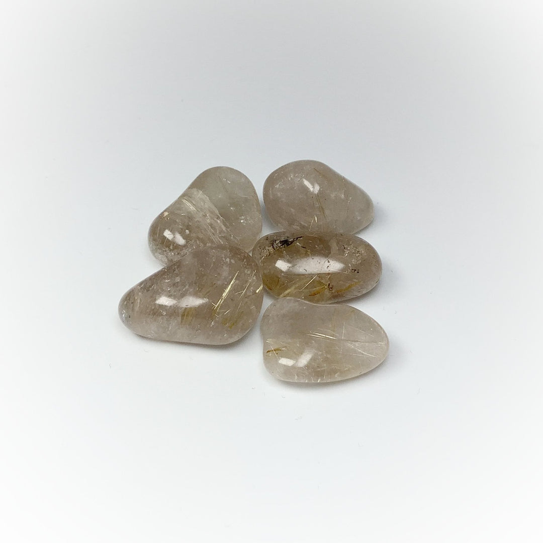 Rutilated Quartz Small Tumbles Pouch - Rocks and Gems Canada