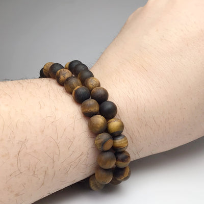 Matte Tiger Eye Beaded Bracelet - High Quality