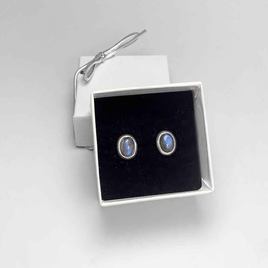 Labradorite Stud Earrings - Rocks and Gems Canada